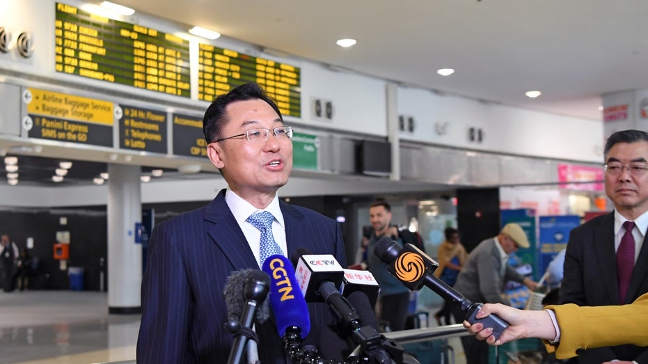 Xie Feng speaks to reporters