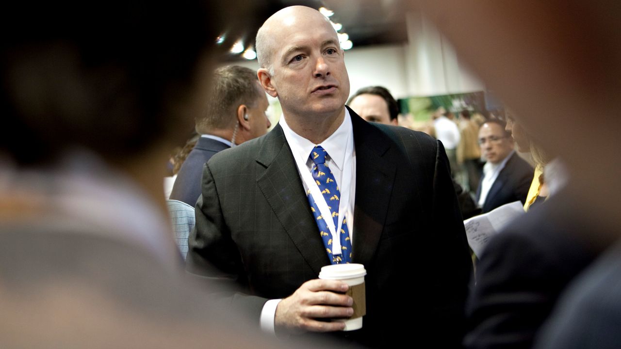 In this 2010 photo, David Sokol speaks to shareholders on the exhibition floor prior to the Berkshire Hathaway Inc. annual meeting in Omaha, Nebraska.