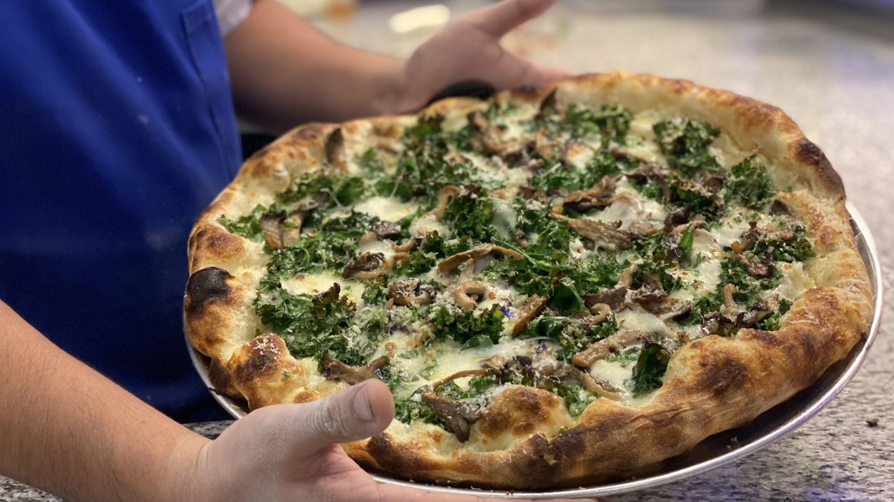 Neighborhood pizzeria Marmellata uses Below Farm's produce on one of its most popular dishes: the kale and mushroom pizza.