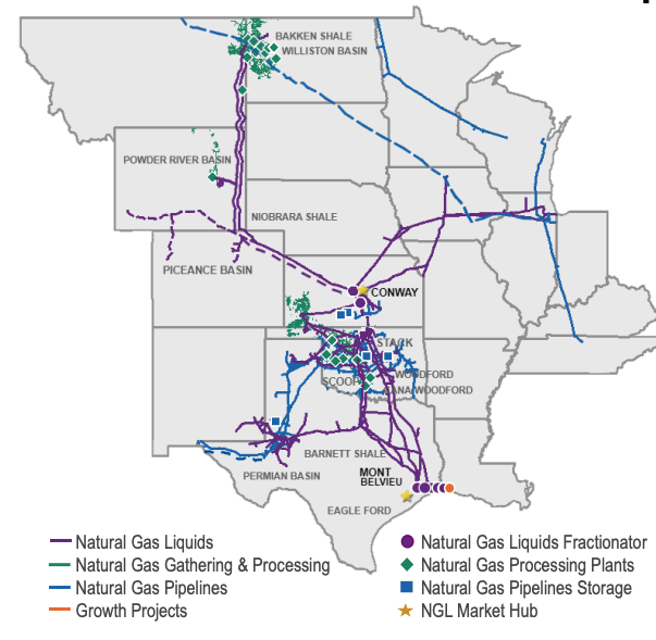 Map of ONEOK's Operations