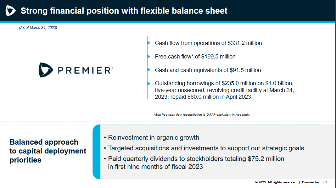 The financial position of PINC