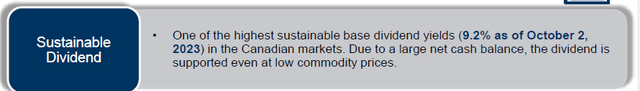 Commitment to Dividend