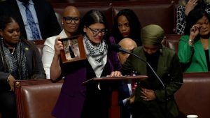 Tlaib tears up on House floor as she defends herself against censure
