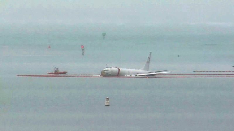 US Navy jet overshoots runway into water off Hawaii