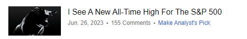 New all time highs for SP500