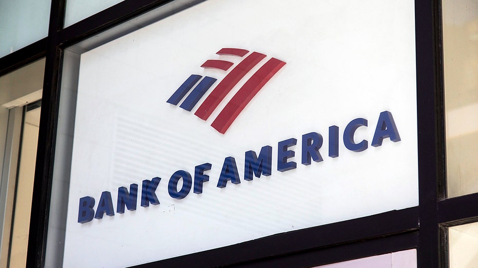 Signage at a Bank of America branch in New York